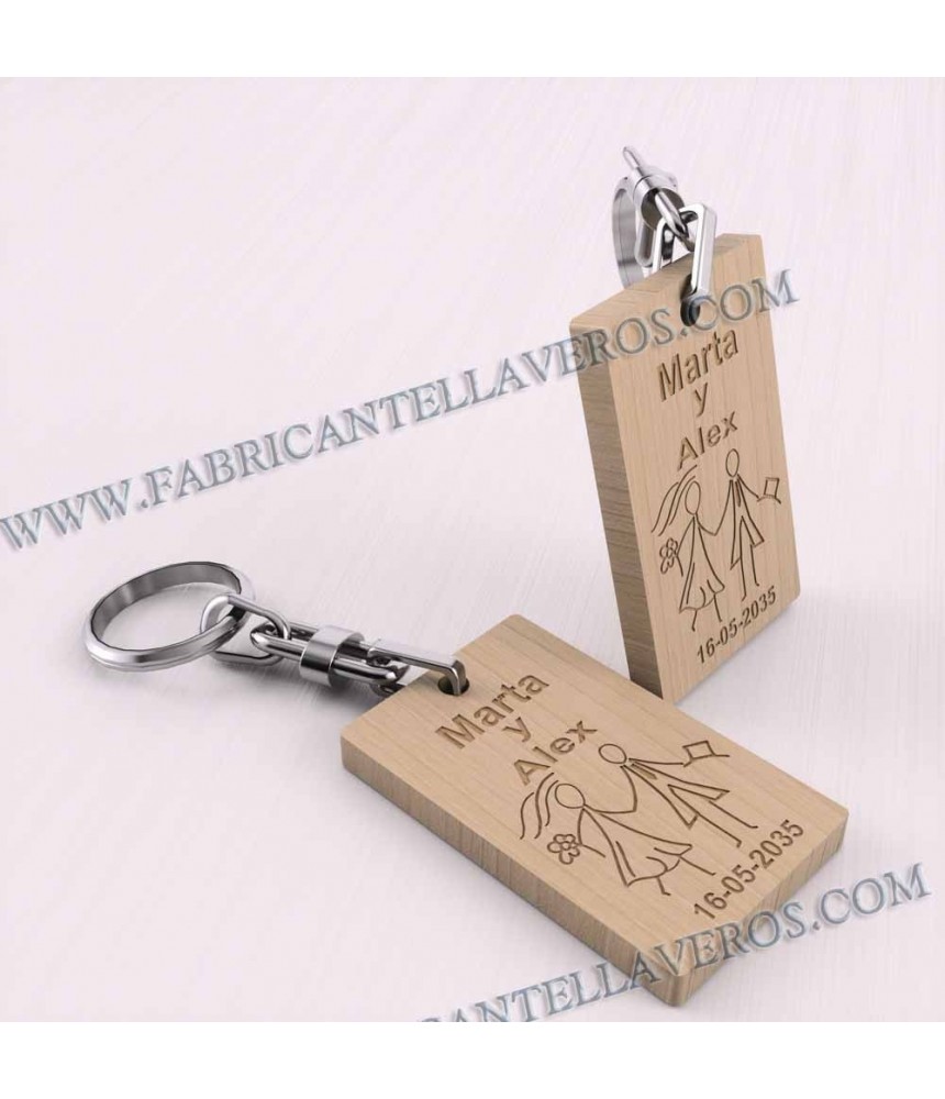 Promotech Porte-Clés En Bois Gravé Au Laser À La Main Tigre Dans L'Herbe, Bois Naturel, W5L5