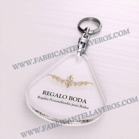 Llaveros Personalizados con Imagen 45x50mm Gota Grande fondo transparente 6mm