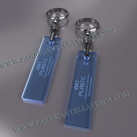  	llaveros personalizados rectangulares merchandising azules