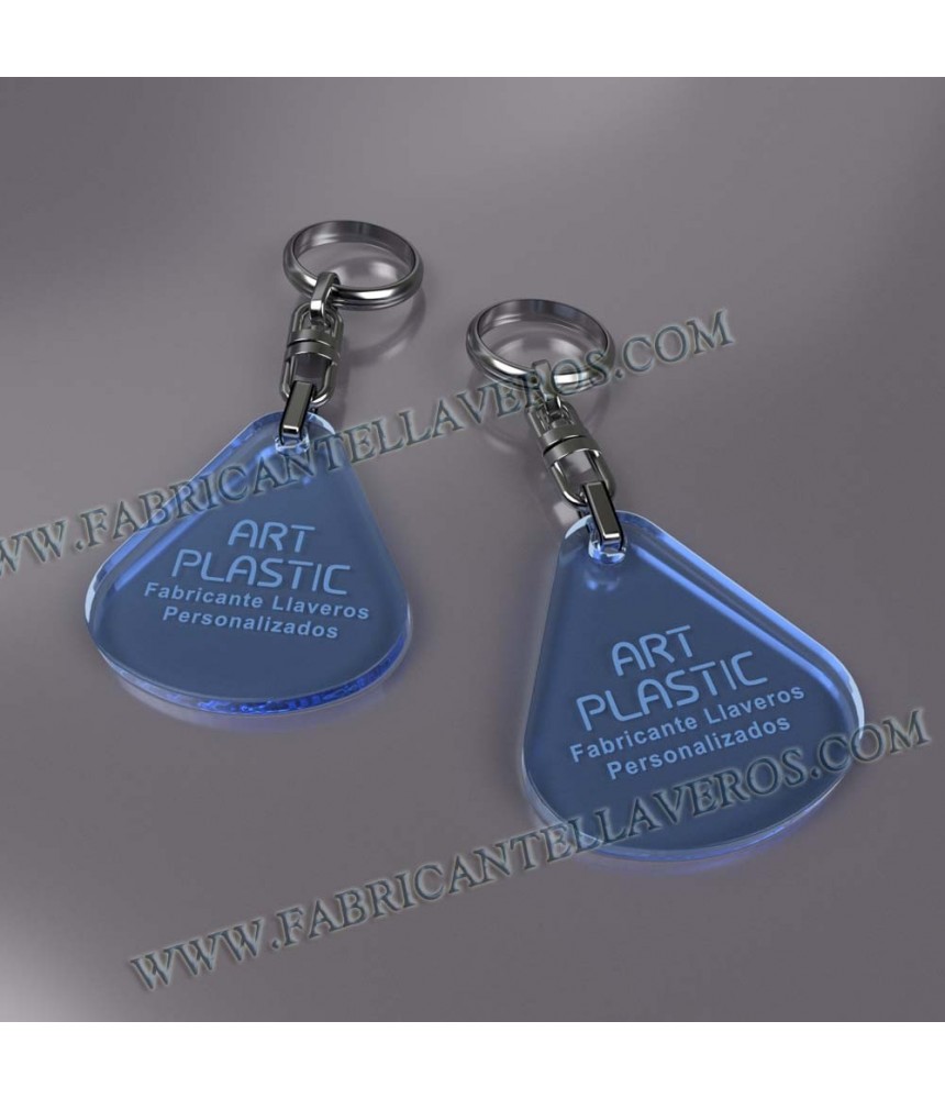 llaveros personalizados gota grande merchandising azules