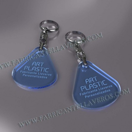 llaveros personalizados gota grande merchandising azules