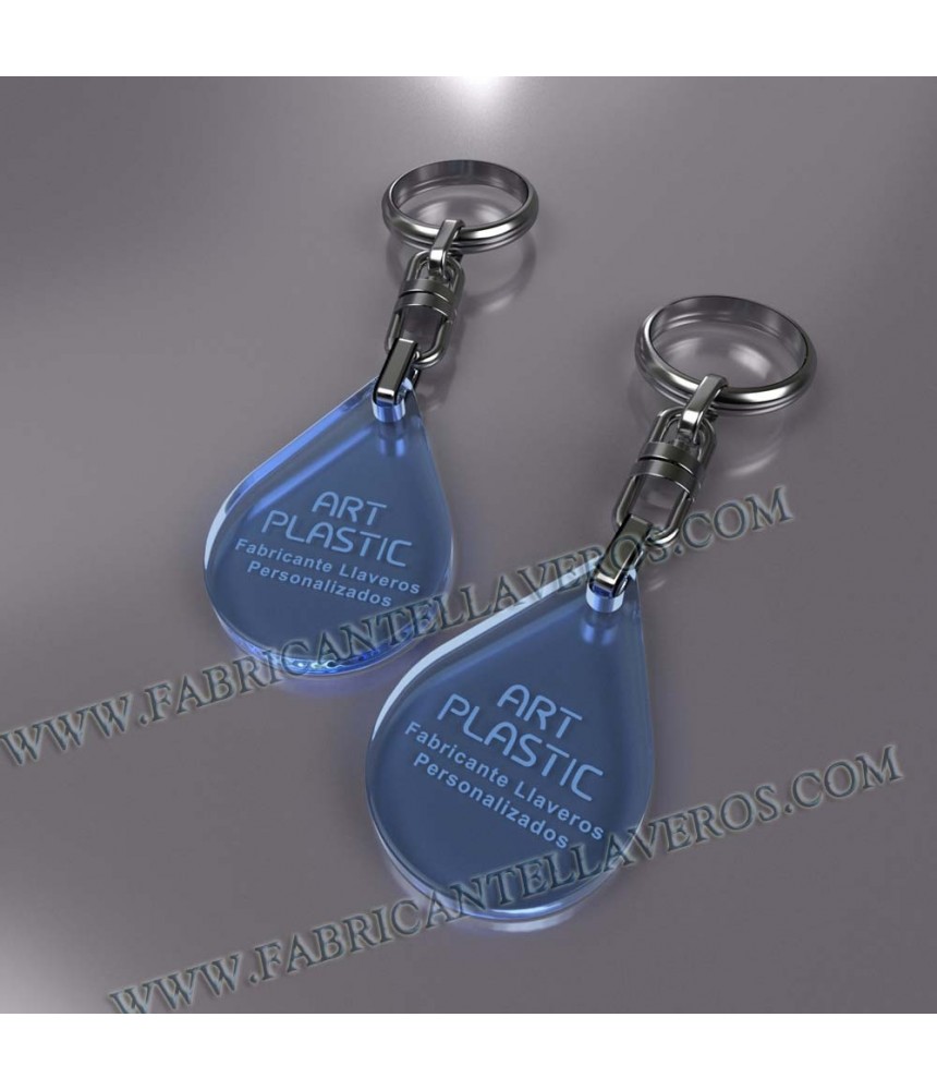 llaveros personalizados gota merchandising azules
