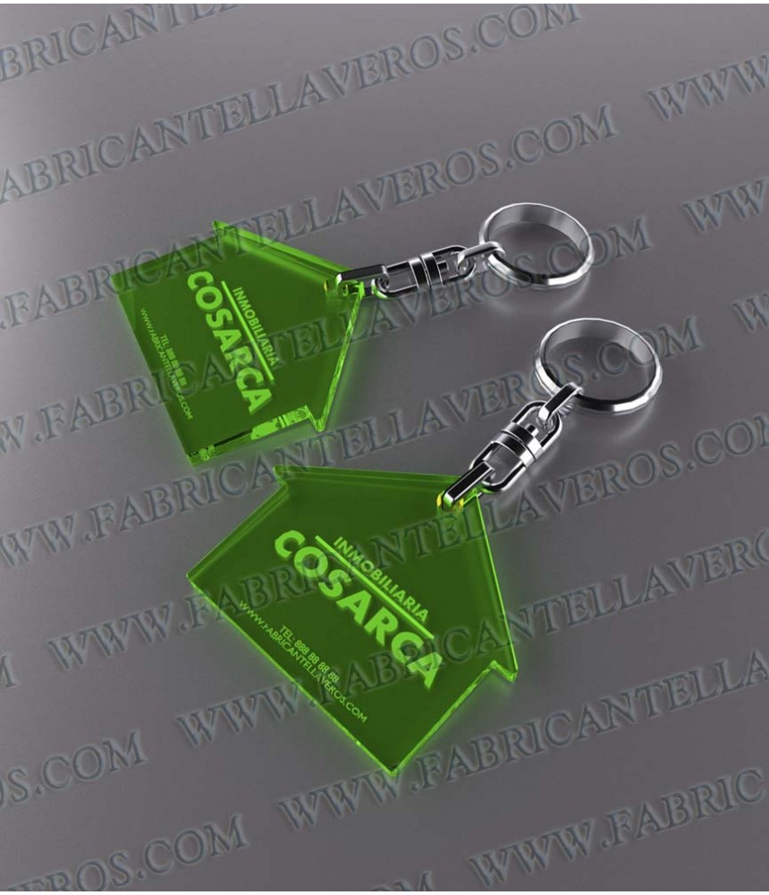 Llaveros 30x30mm Forma Casa Fluor...