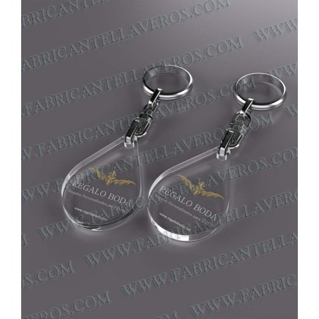 Llaveros 27x40mm Gota digital transparente 4mm grosor