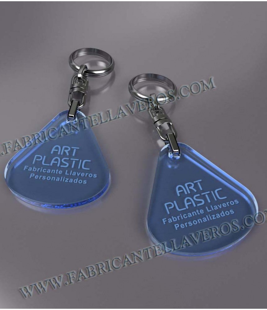 Llaveros 45x50mm Gota Fluor Azul...