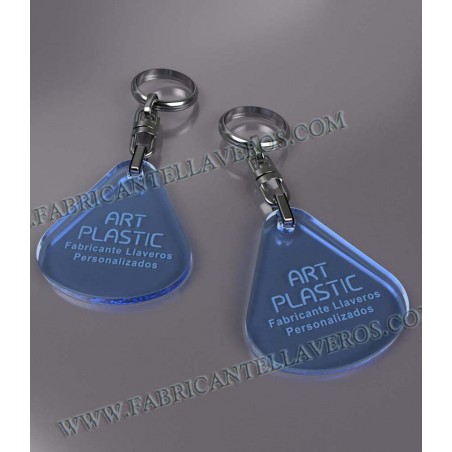Llaveros 45x50mm Gota Fluor Azul 45x50mm 3mm grosor