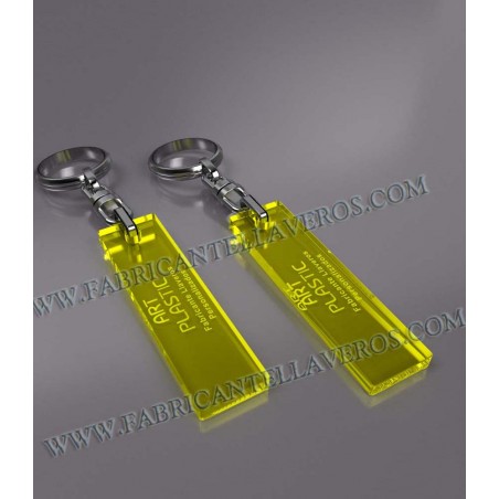 Llaveros 50x20mm Fluor Amarillo 3mm grosor