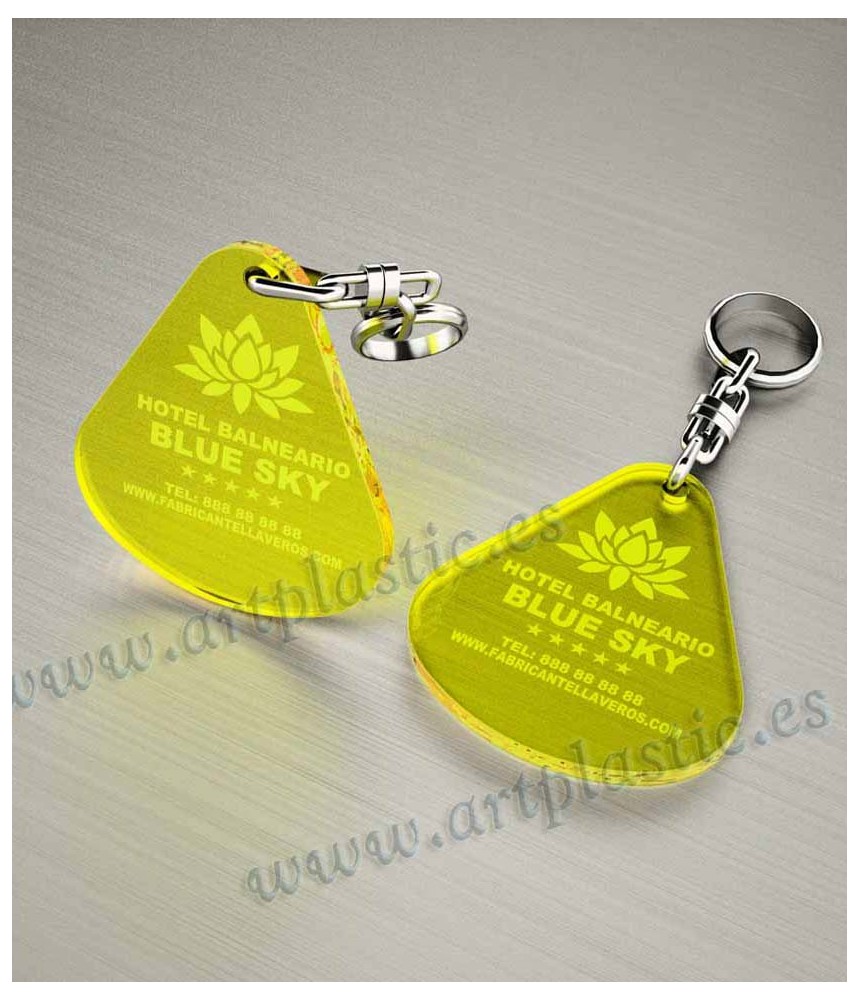 Llaveros 45x50mm Gota Fluor Amarillo...