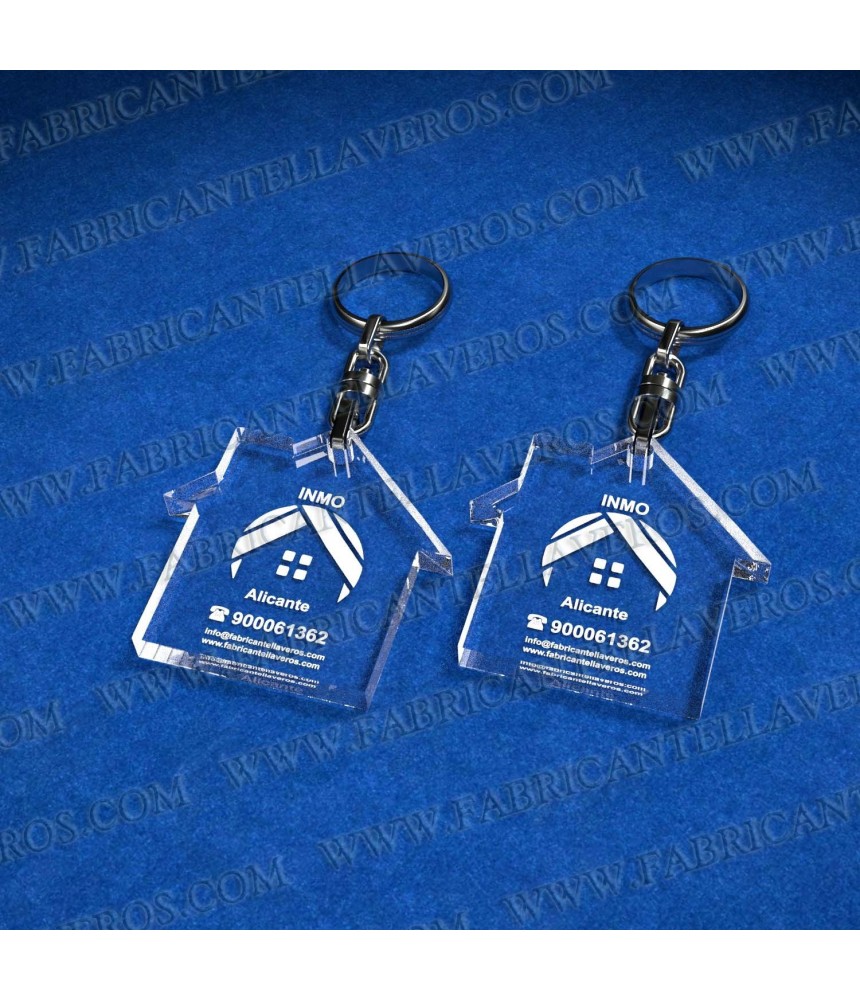 Llaveros Forma Casa 60x60mm grosor 3mm